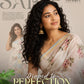 Off white floral printed crepe blended saree
