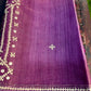 🌸 Linen Blend Ombre Saree with Handcrafted Kutch Work