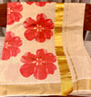 Kasavu Tissue Saree – Chembarathi Bloom