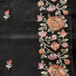 Supernet Floral Embroidered Saree – Black & Sage Green