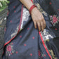 Semi-Tussar Saree with Floral Cross-Stitch