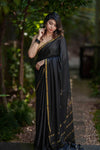 Pure Mysore Silk Saree with Thin Zari Border