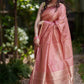 Pure Tussar Silk Saree with Zari Checks and Golden Zari Border