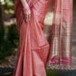 Pure Tussar Silk Saree with Zari Checks and Golden Zari Border