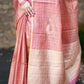 Pure Tussar Silk Saree with Zari Checks and Golden Zari Border