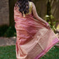 Pure Tussar Silk Saree with Zari Checks and Golden Zari Border