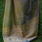 Pure Tussar Silk Saree with Zari Checks and Golden Zari Border