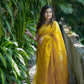 Golden Yellow Khadi Georgette Saree with Banarasi Work