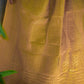 Golden Yellow Khadi Georgette Saree with Banarasi Work