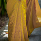 Golden Yellow Khadi Georgette Saree with Banarasi Work
