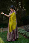 Crepe Georgette Saree with Geometrical Banarasi Work