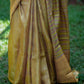 Pure Tussar Silk Saree in Mustard Yellow with Complete Colorful Thread Work