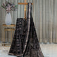 Black Kora Cotton Saree with Banarasi Work and Golden Details