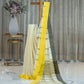 Pure Khadhi Cotton Saree in Yellow White Combo