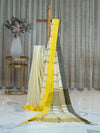 Pure Khadhi Cotton Saree in Yellow White Combo
