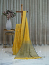 Pure Linen Cotton Saree with Khadi Weaving in 2 Shades - Yellow