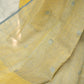 Pure Linen Cotton Saree with Khadi Weaving in 2 Shades - Yellow