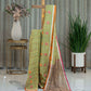 Pure Linen Cotton Saree in khadi weavings in Olive Green Shade