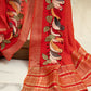 Chanderi Check Saree in Red, Yellow and Black with Resham Work