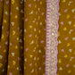 Chinnon Chiffon Saree in Mustard Yellow with Pink Border