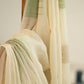 Chanderi Cotton Saree with Off White Body and Pastel Green Temple Work