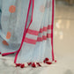 Pure Linen Cotton Sarees with Colorful Buttis
