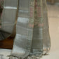 Printed Tissue Silk Saree in Sage Green Color