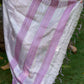 Pure Tissue Silk Saree in Lavender Shade with Golden Zari and Metallic Work