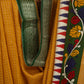 Chanderi Check Saree in Mustard Yellow with Green Kalamkari Work