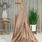 Crushed Onex Saree in Maple Brown with Rich Embroidery