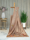 Crushed Onex Saree in Maple Brown with Rich Embroidery