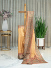 Digital Silk Saree with Amber Body and Kalamkari Work
