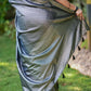 Black Kubera Silk Saree with Silver Jacquard Work & Banarasi Border