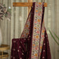 Matka Silk Saree in Maroon Shade with Paithani Work on Borders and Pallu