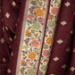 Matka Silk Saree in Maroon Shade with Paithani Work on Borders and Pallu