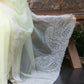Lemon Yellow Organza Saree with Cream Thread Work