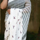 Pure Linen Saree in Black and White with Silver Border and Embroidered Bird Motifs