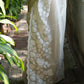 Georgette Tissue Saree in Off-White with White Appliqué Work
