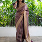 Pure Mushroom Georgette Silk Saree