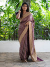 Pure Mushroom Georgette Silk Saree