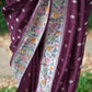 Matka Silk Saree in Maroon Shade with Paithani Work on Borders and Pallu