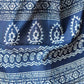 Semi Tussar Silk Saree in Navy blue with White Diagonal Stripes & Golden Zari Border