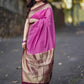 Crepe Soft Silk Saree with Banarasi Work, Contrast Blouse, Pallu & Border