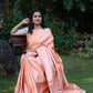 Pure Khadi Silk Saree in Vibrant Orange with Jacquard Work