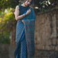 Pure Modal Silk Saree in Denim Blue with Ajrak Print