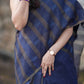 Semi Tussar Silk Saree in Navy Blue with Golden Stripes