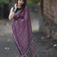Matka Silk Saree with Red & Black Ajrak Print