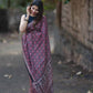 Matka Silk Saree with Red & Black Ajrak Print