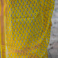 Maheshwari Silk Saree in White with Black Stripes & Contrast Yellow Border and Pallu