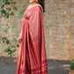 Red Kubera Silk Saree with Copper Jacquard & Banarasi Work Border